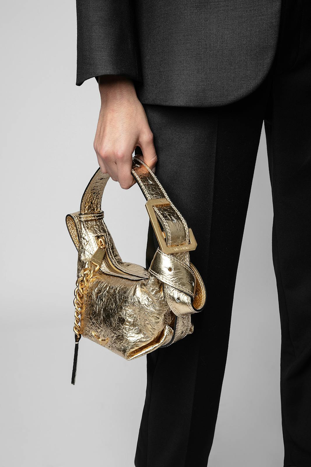 Bolso Le Cecilia XS Wrinkled Metal