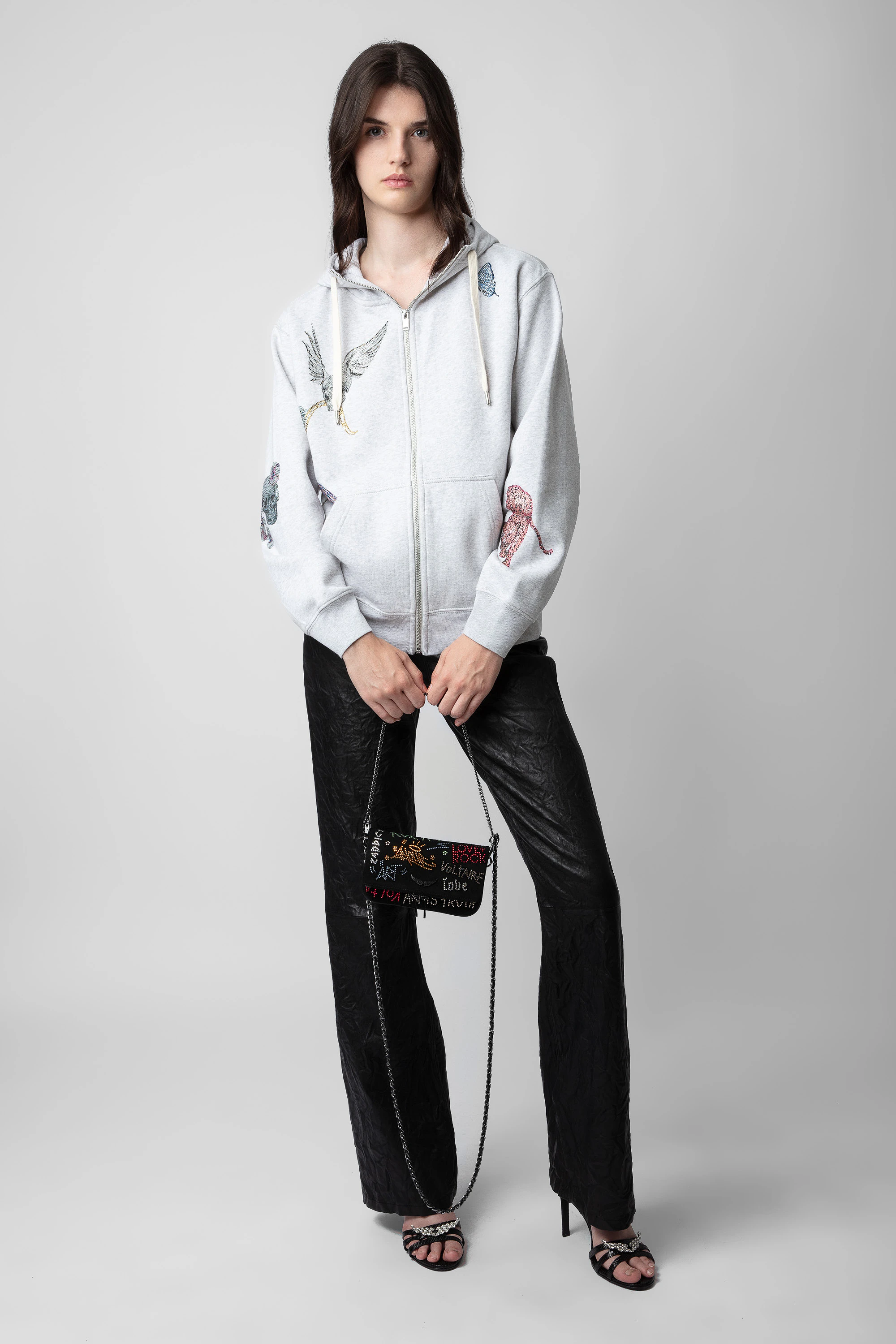 Rock Nano Suede Tag Diamanté Clutch thumbnail 7