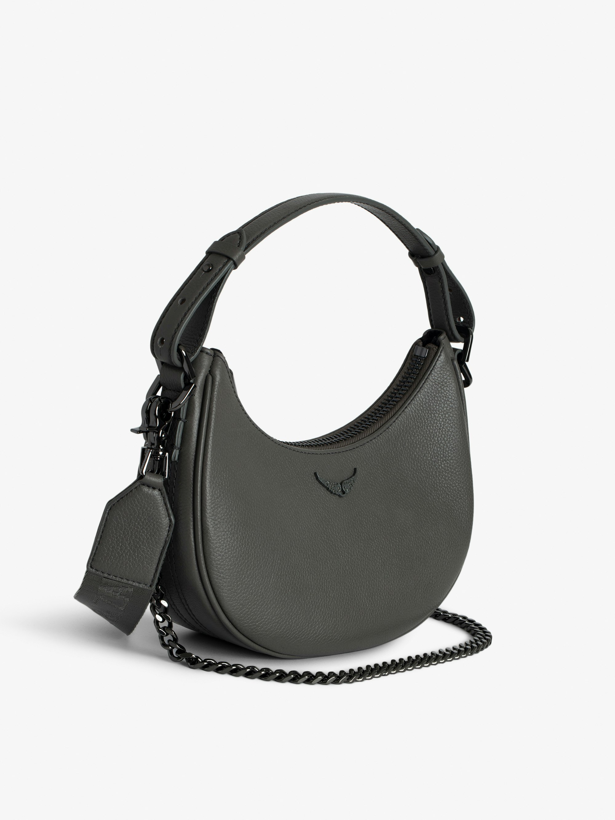Moonrock Bag Gray Grained Leather | Zadig&Voltaire | Zadig&Voltaire