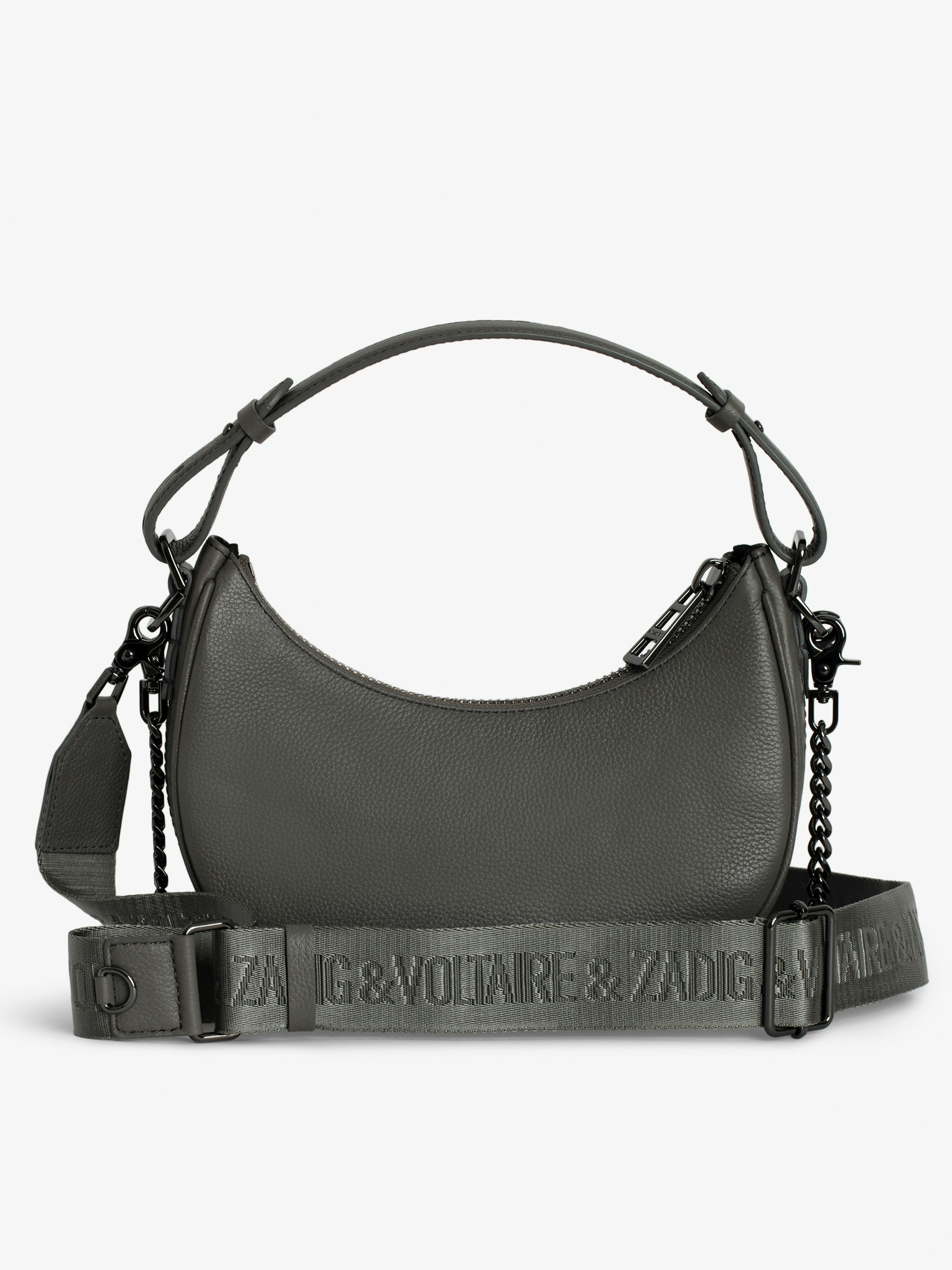 Moonrock Bag Gray Grained Leather | Zadig&Voltaire | Zadig&Voltaire
