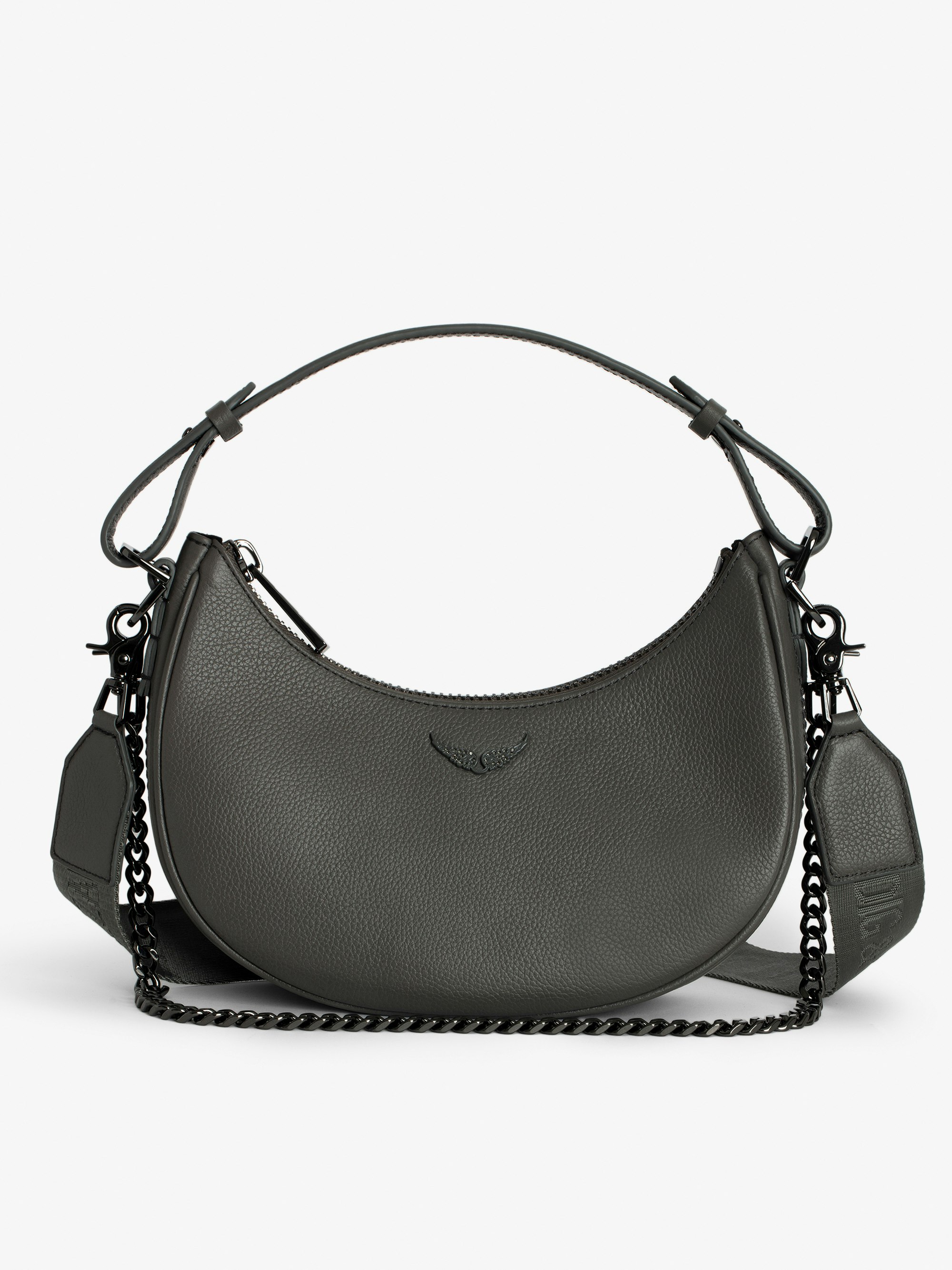 Moonrock Bag Gray Grained Leather | Zadig&Voltaire | Zadig&Voltaire