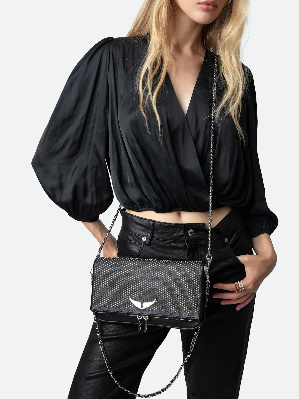 Rock Dotted Swiss Clutch