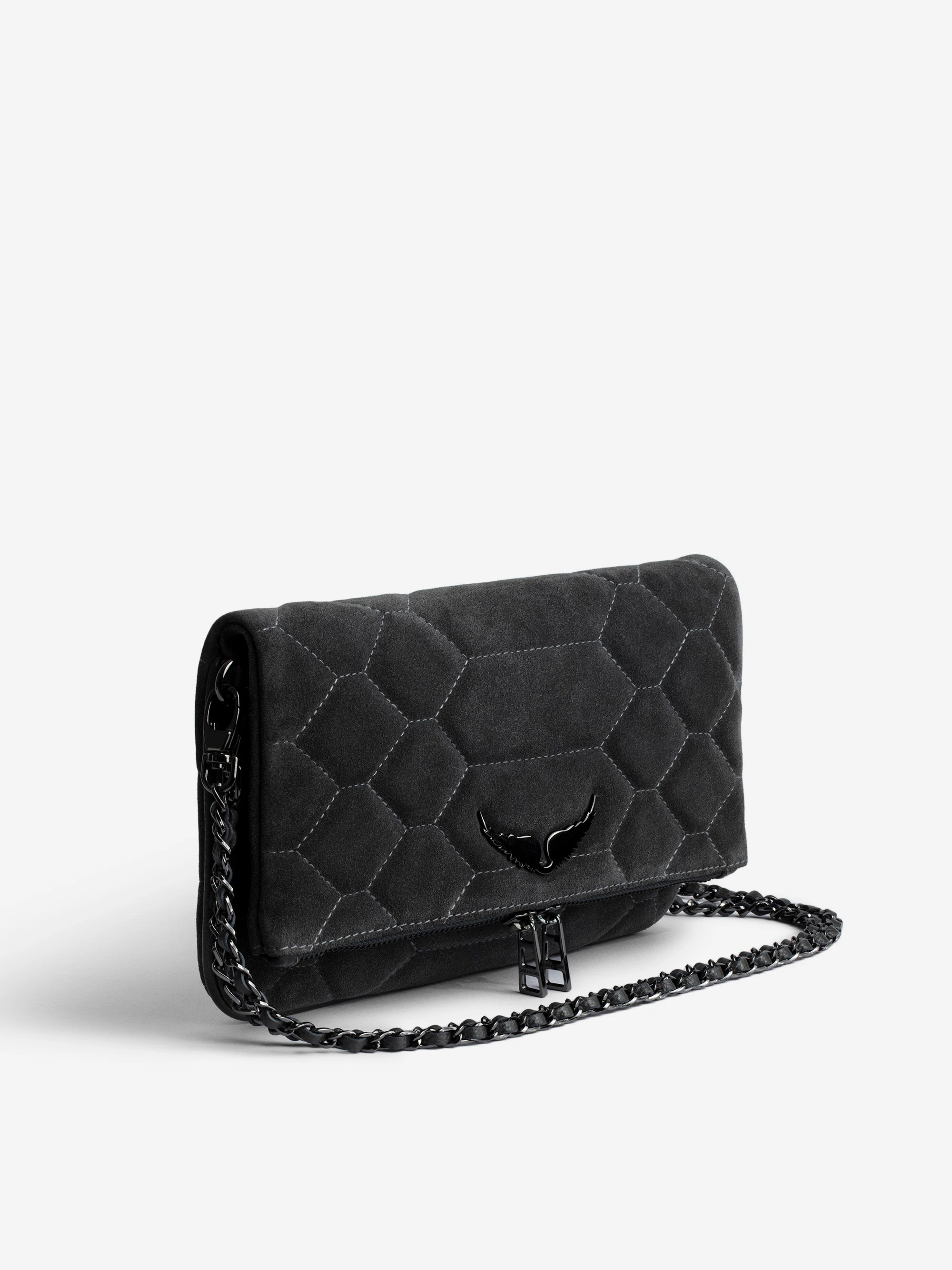 Bolso de mano Rock de ante acolchado 4