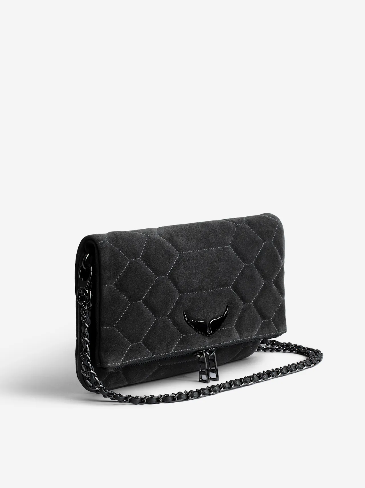 Bolso de mano Rock de ante acolchado 4