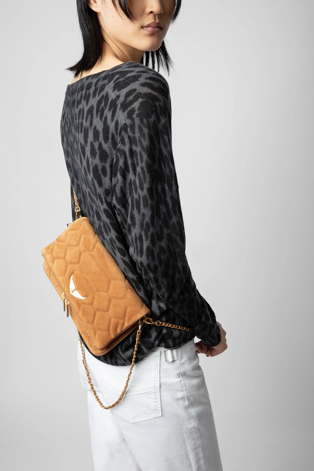 Bolso de mano Rock de ante acolchado