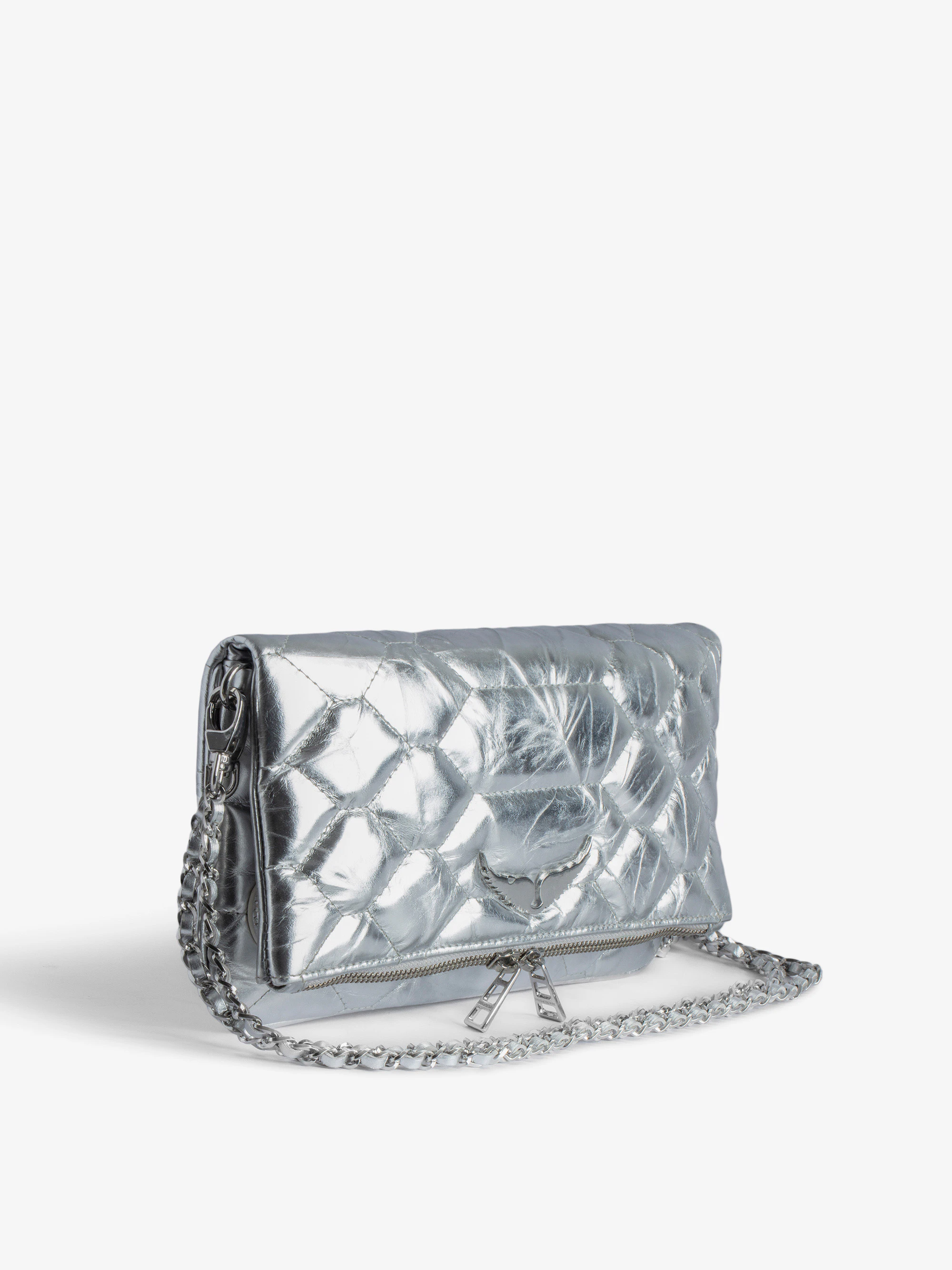 Rock Quilted Metallic Clutch thumbnail 4