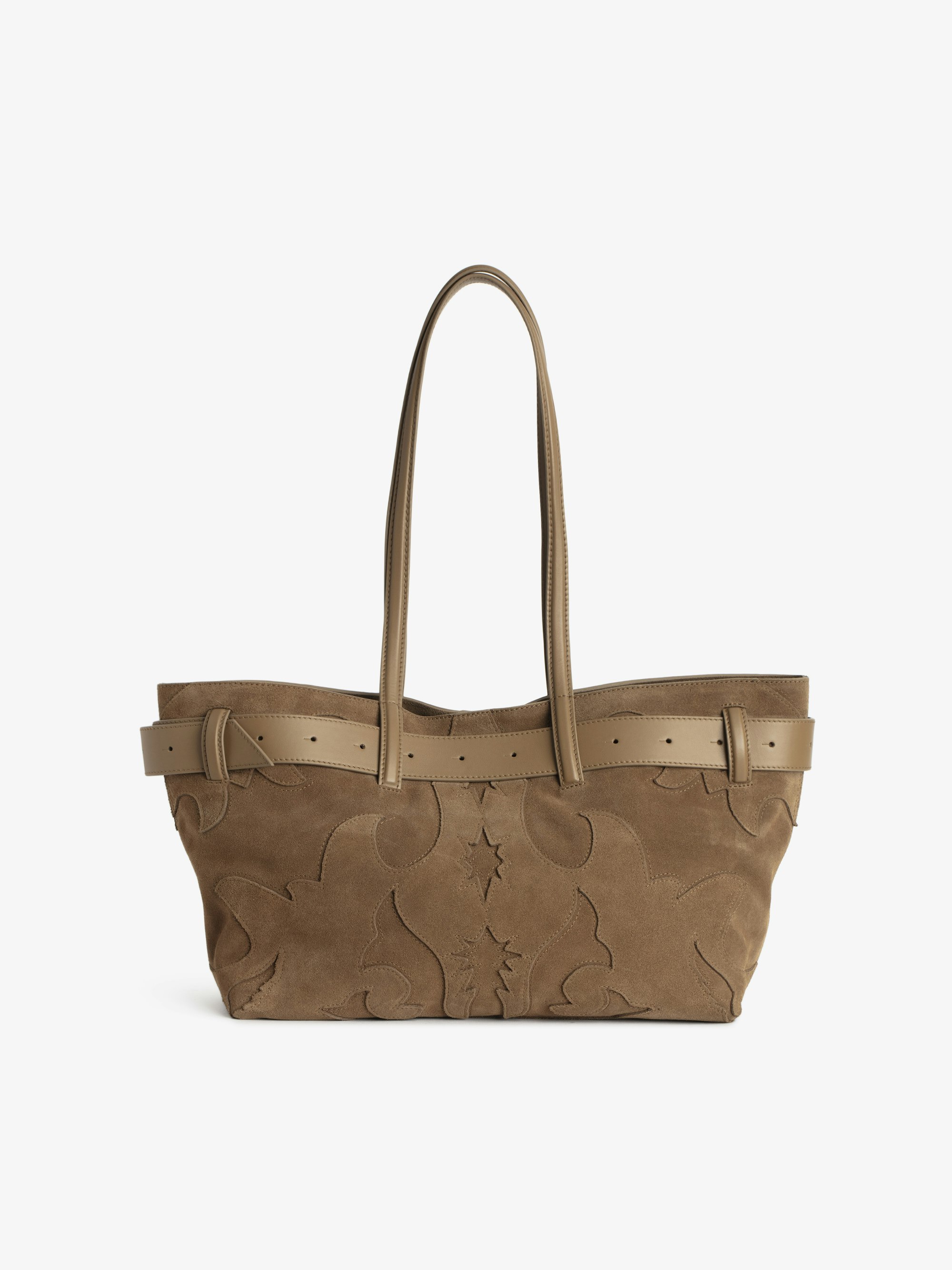 Jane Shopper Bag Cognac in Suede Leather | Zadig&Voltaire