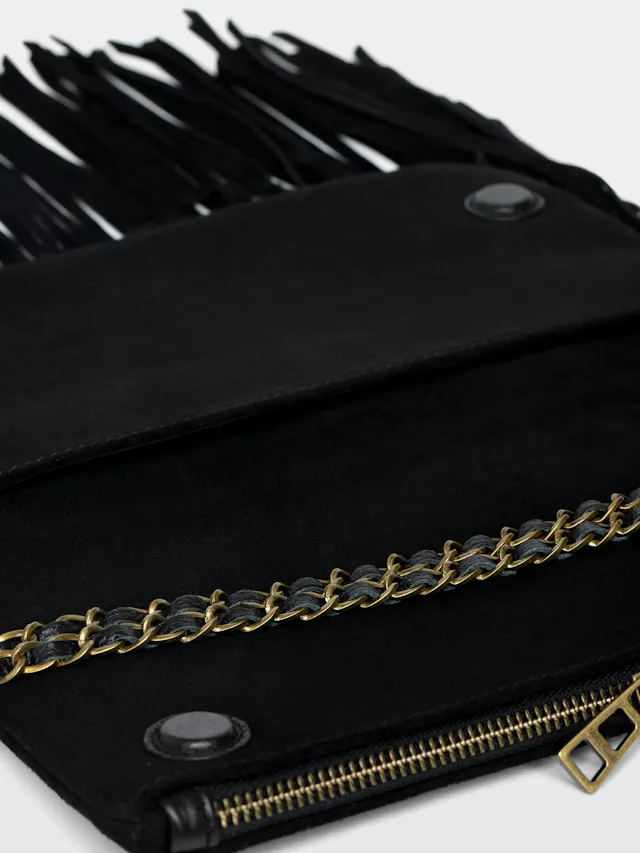 Rock Suede Fringes Clutch