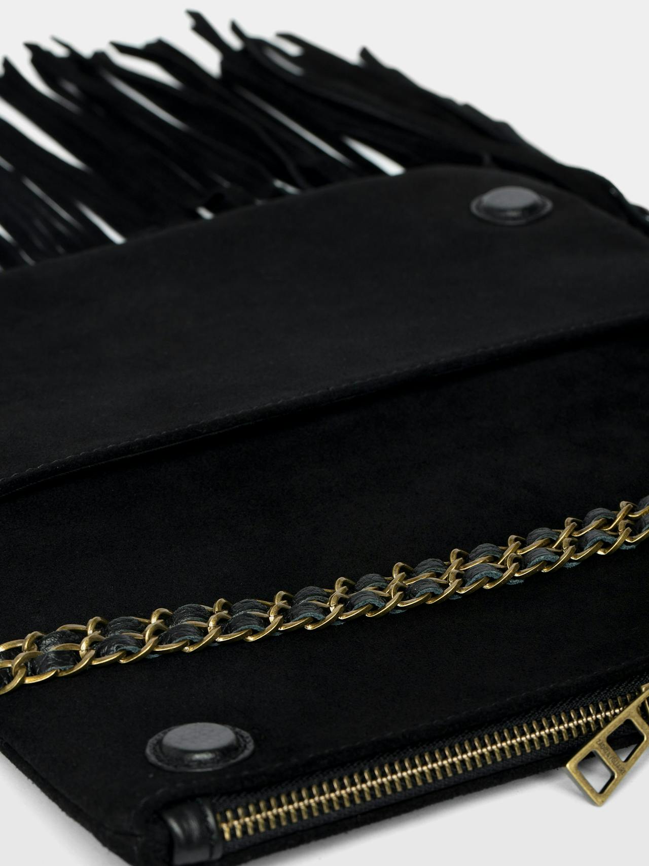 Rock Suede Fringes Clutch