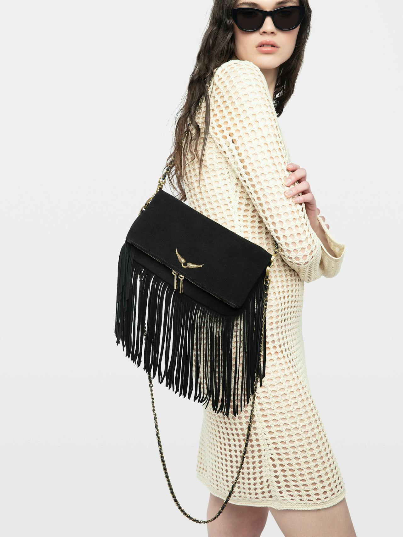 Rock Suede Fringes Clutch 6