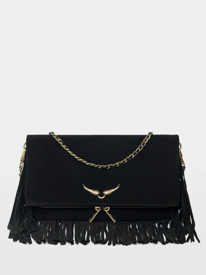 Zadig & Voltaire Rock Suede Fringes Clutch