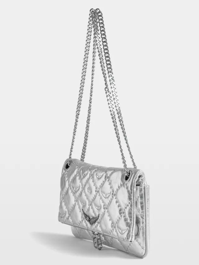 Rock II Silver Metallic Clutch