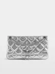 Rock II Silver Metallic Clutch