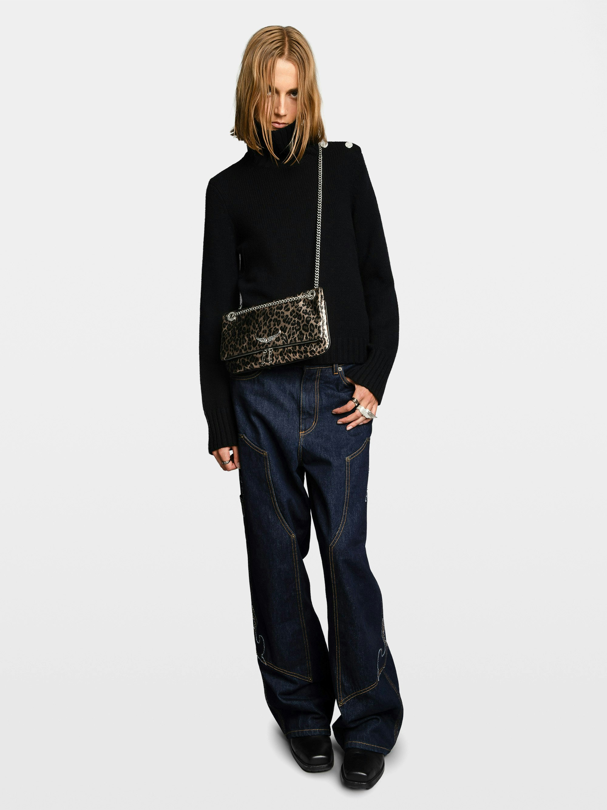 Rock II Metal Leopard Clutch