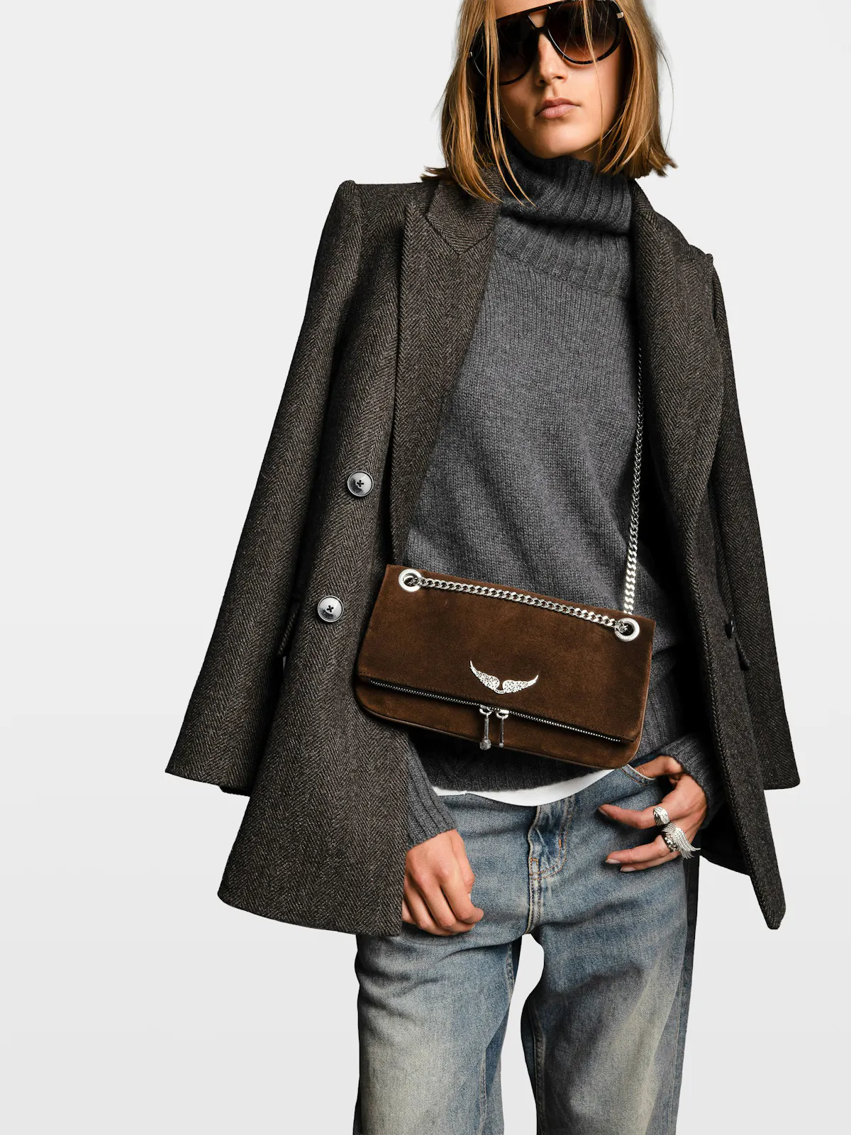 Rock II Suede Clutch