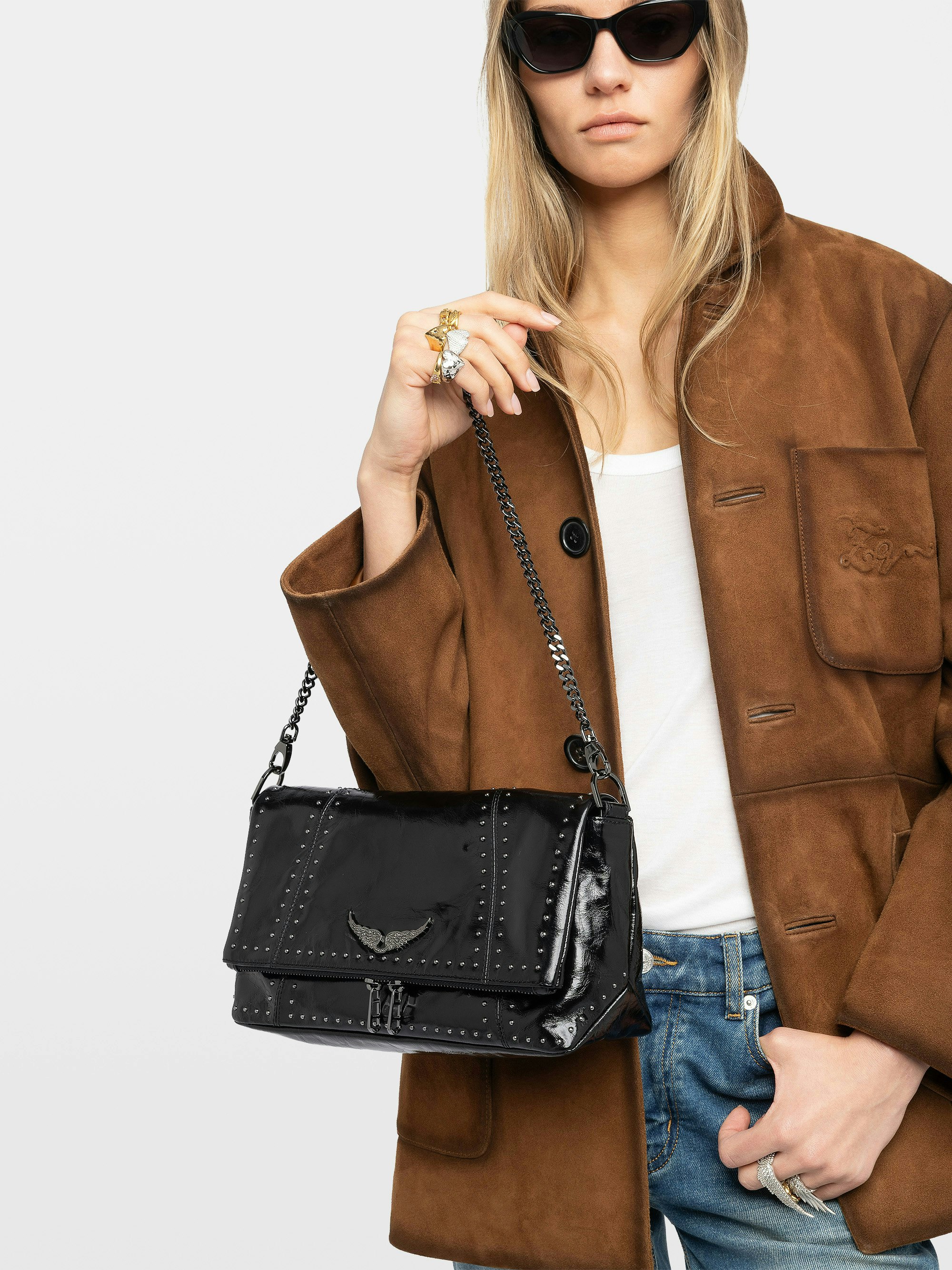 Rocky II Vintage Studded Leather Bag