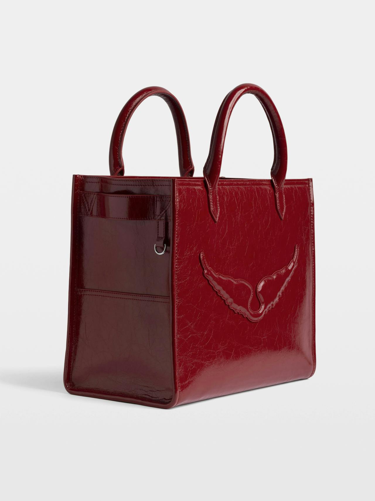 Angel Tote Wrinkled Patent Bag