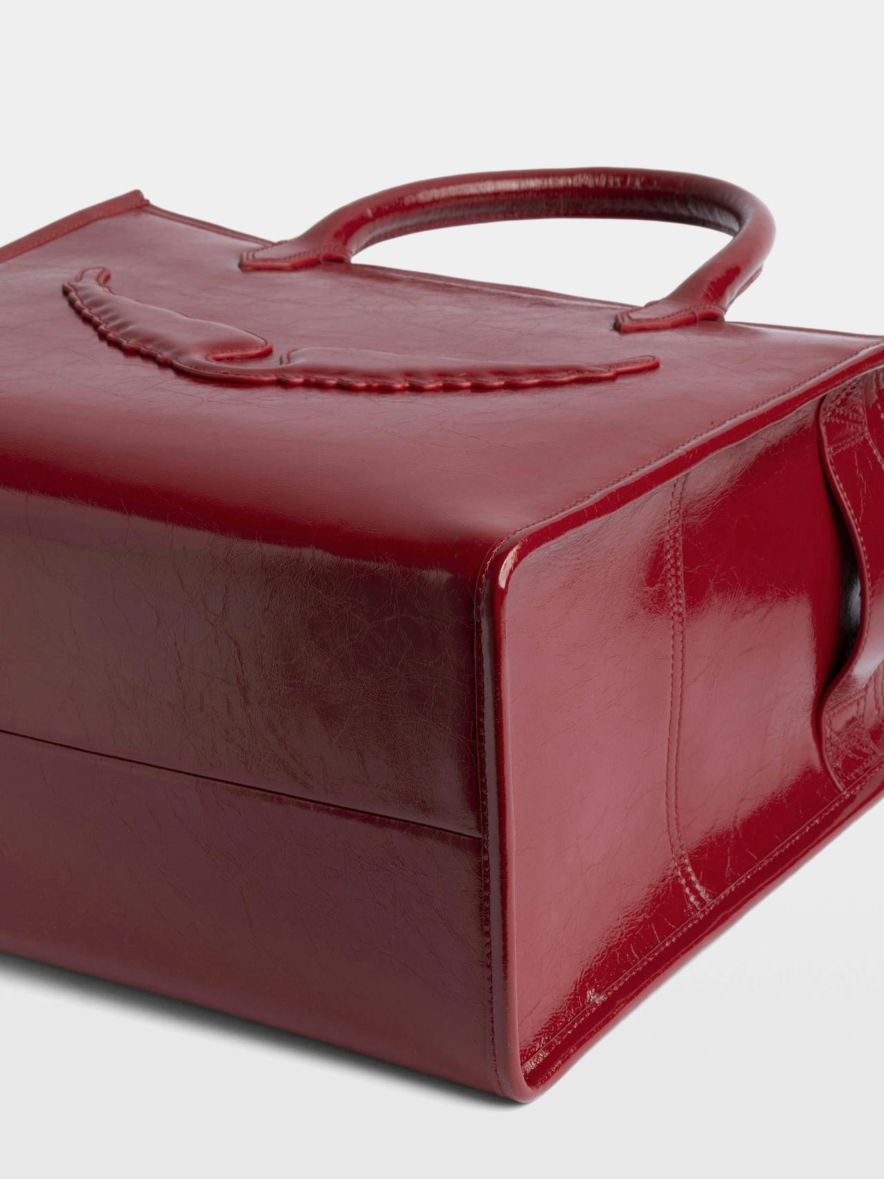 Angel Tote Wrinkled Patent Bag