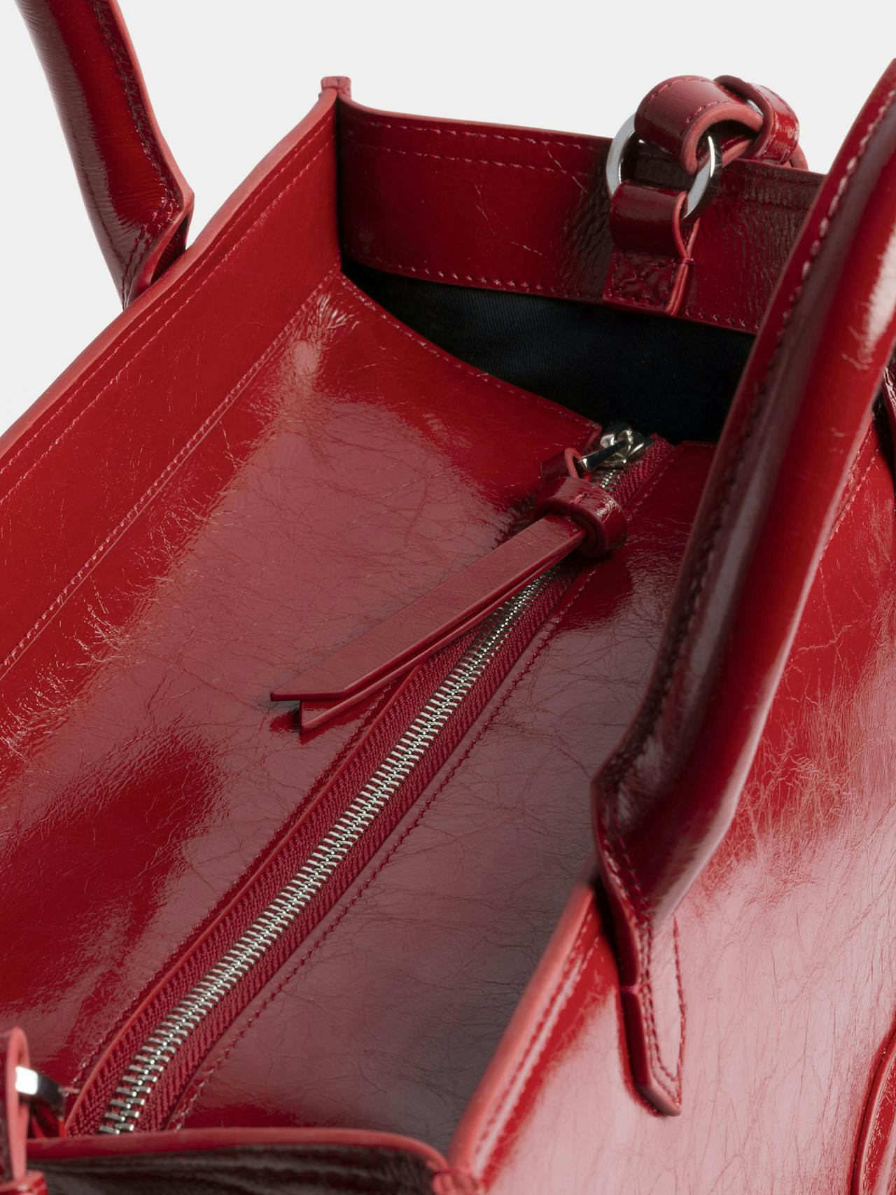 Angel Tote Wrinkled Patent Bag