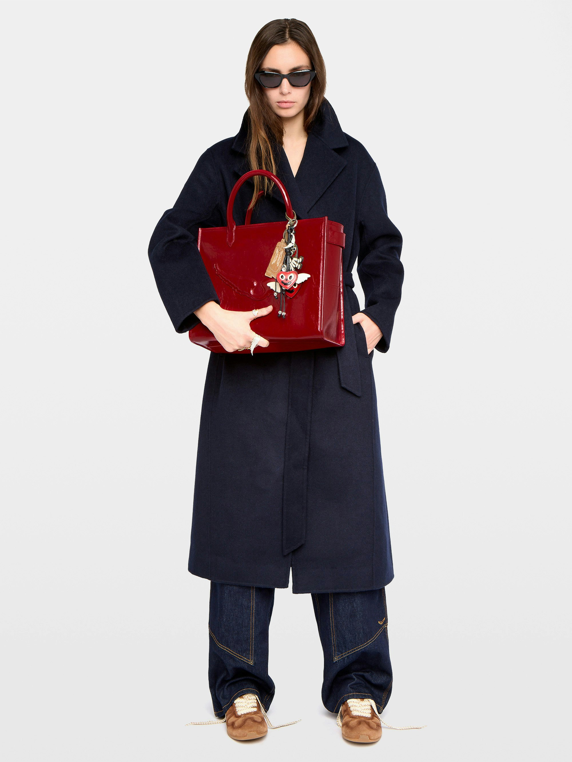 Angel Tote Wrinkled Patent Bag