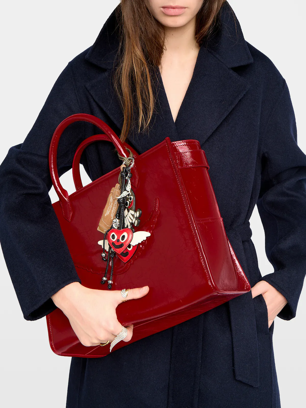 Sac Angel Tote Wrinkled Patent