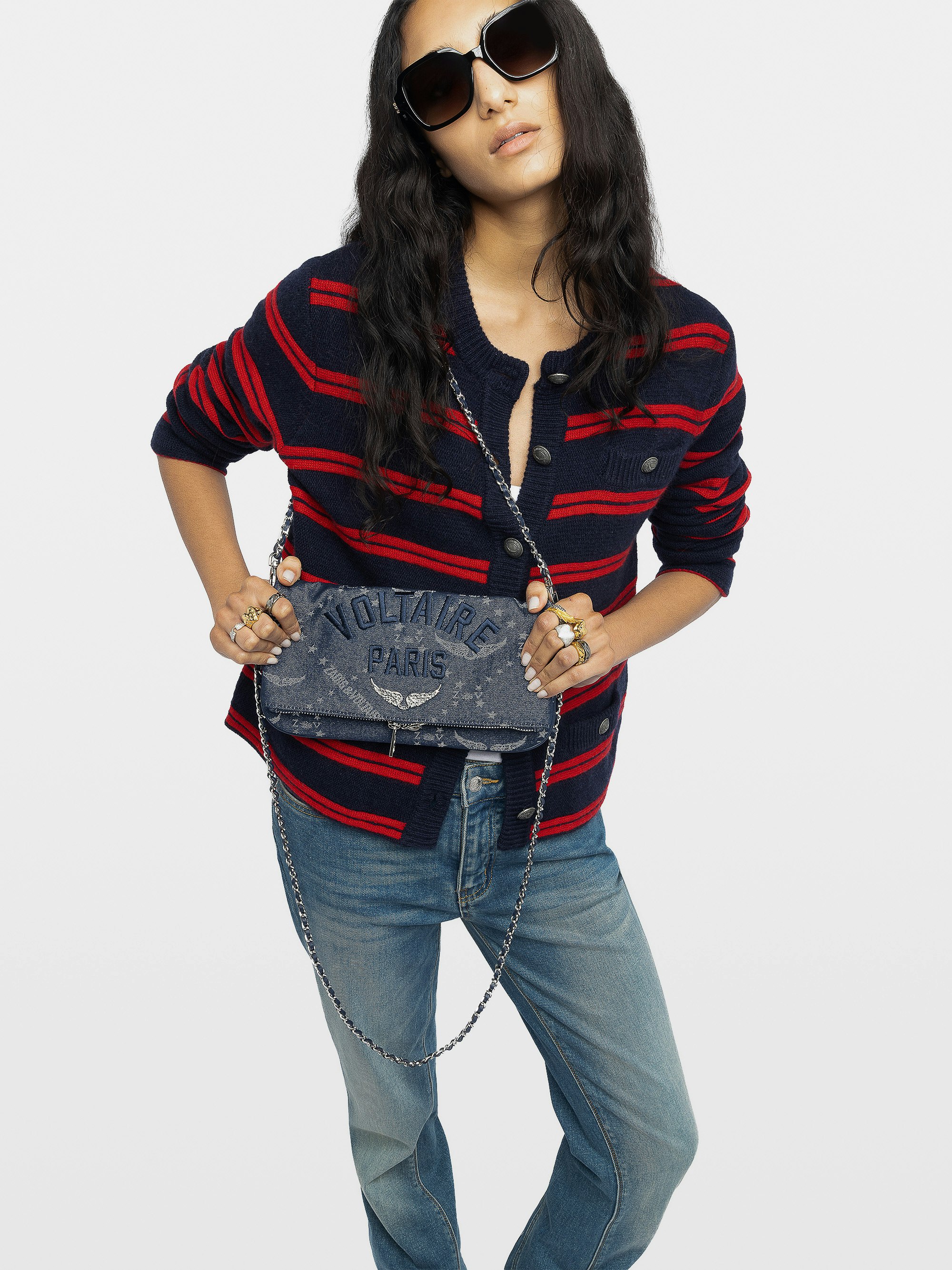 Clutch Rock Denim Monogram