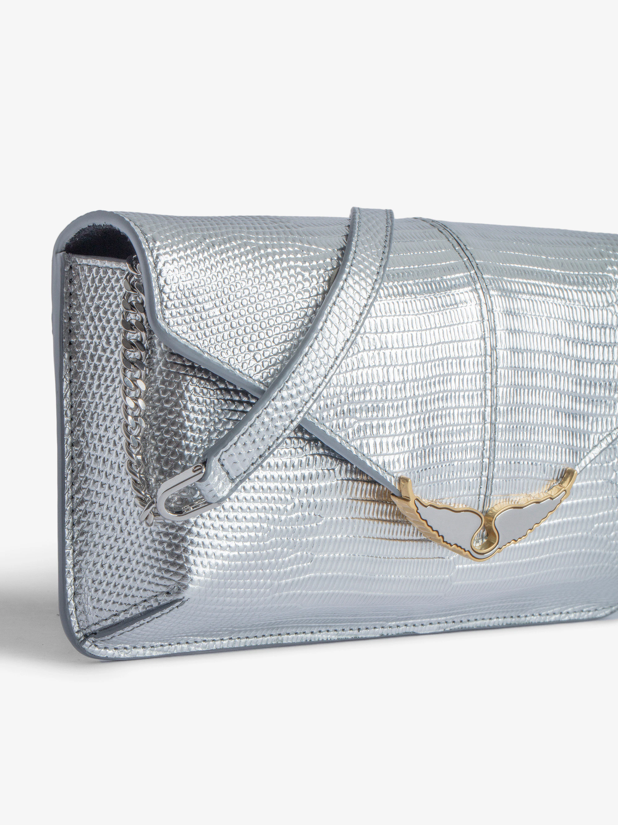 Borderline Embossed Metallic Clutch thumbnail 4
