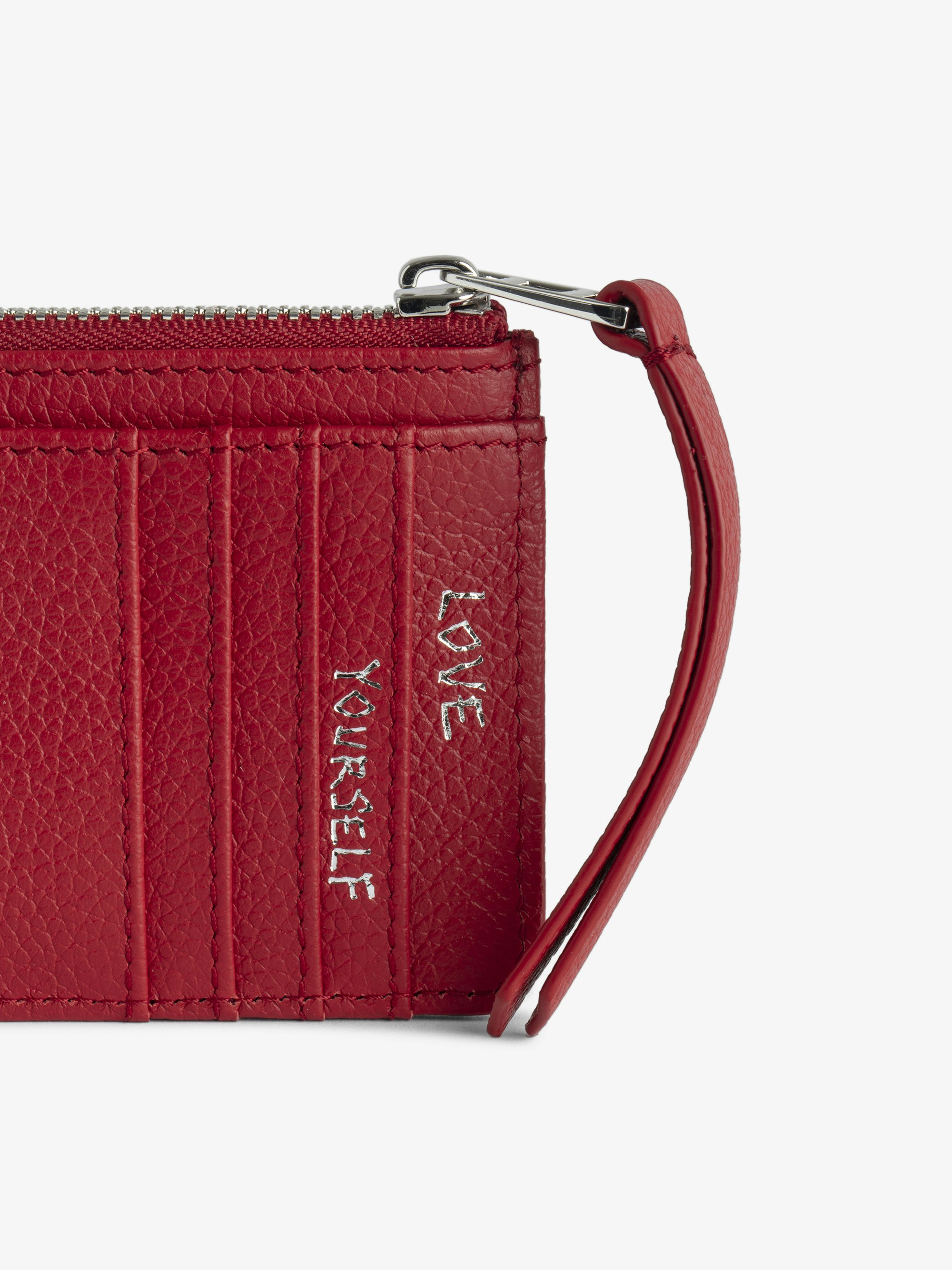 Red Grained Leather Card Holder Women | Zadig&Voltaire