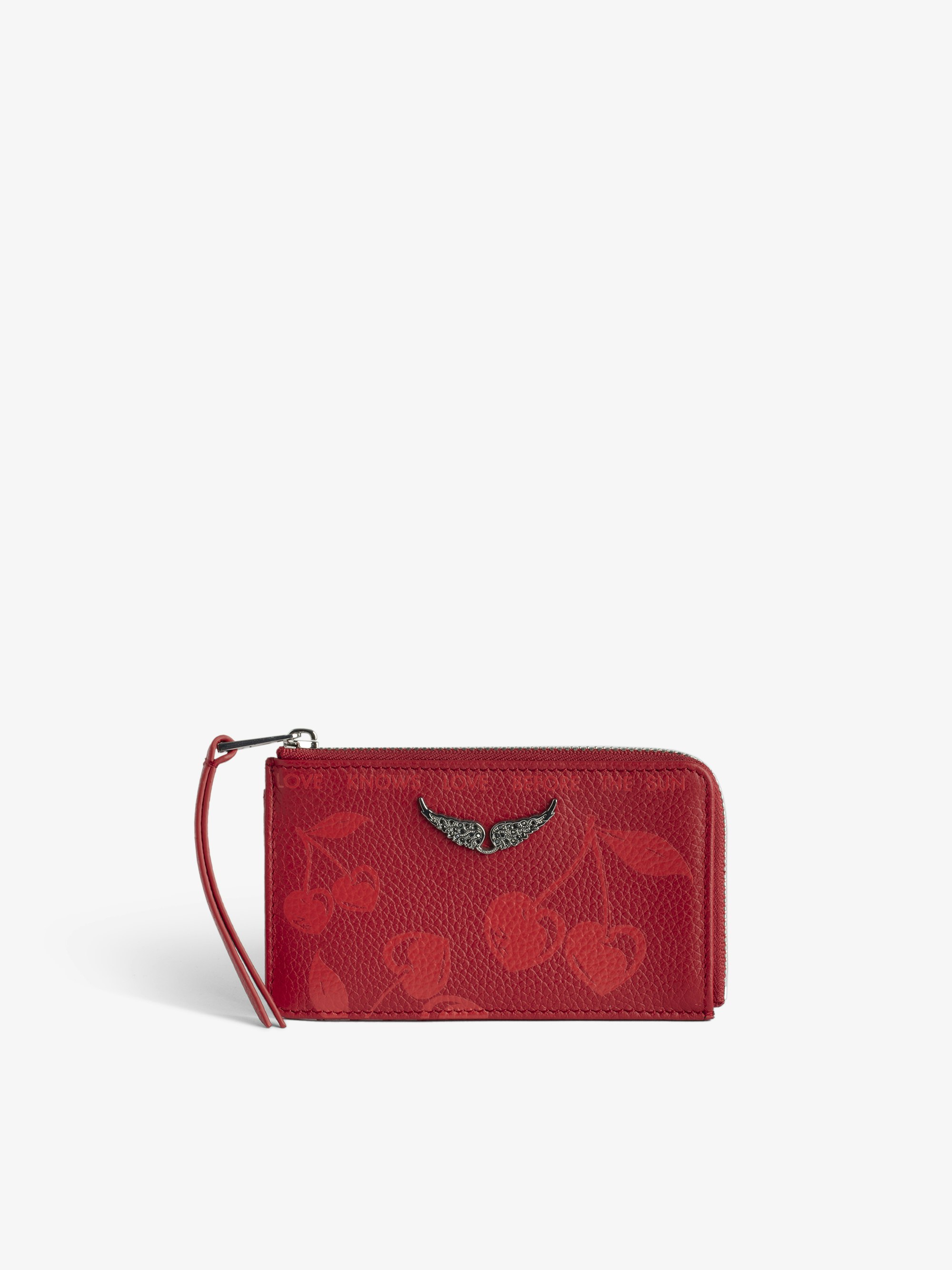 Red Grained Leather Card Holder Women | Zadig&Voltaire