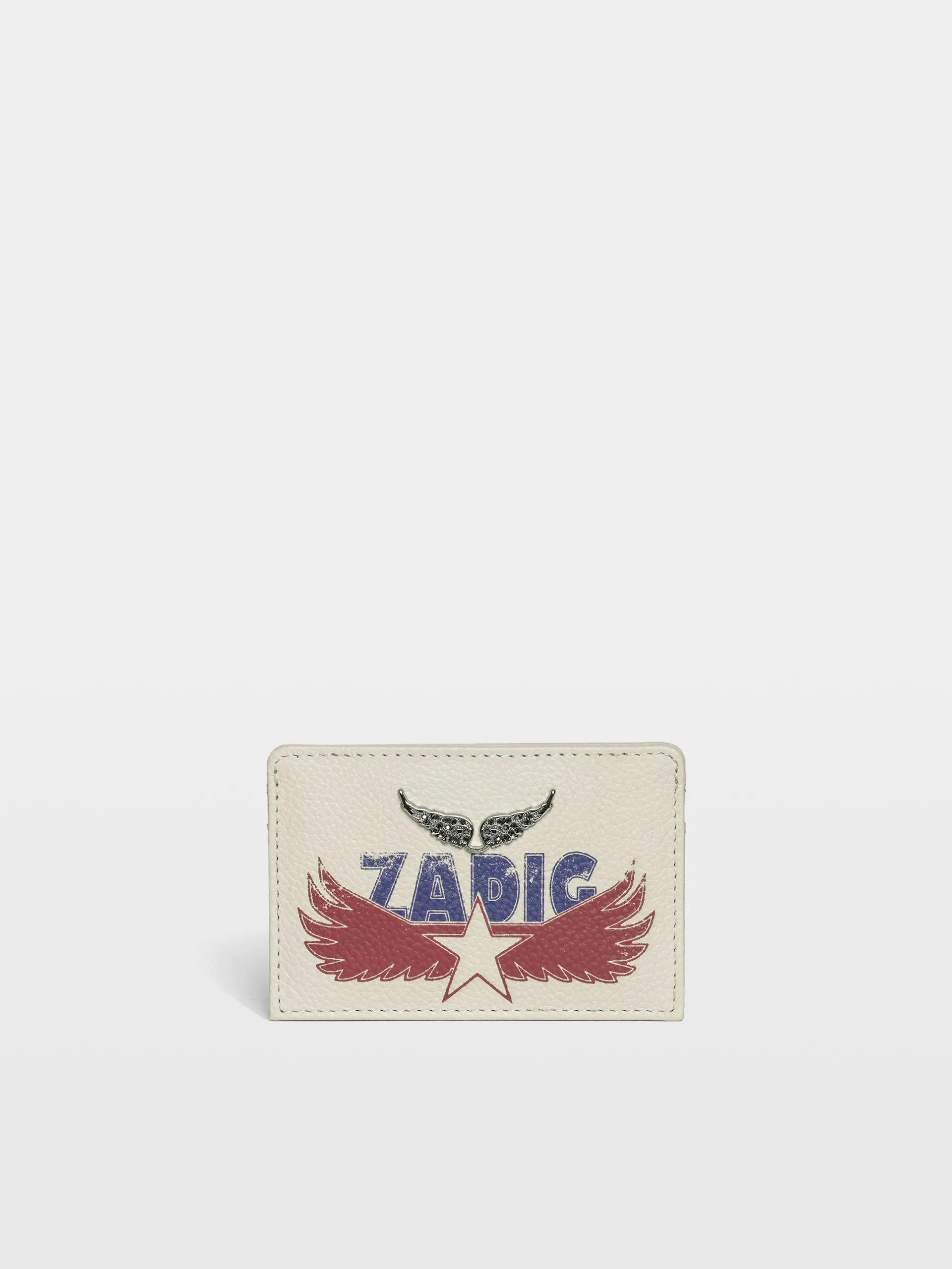 Grained Leather Card Holder In White Zadig Voltaire grained-leather-card-holder-in-white-zadig-voltaire