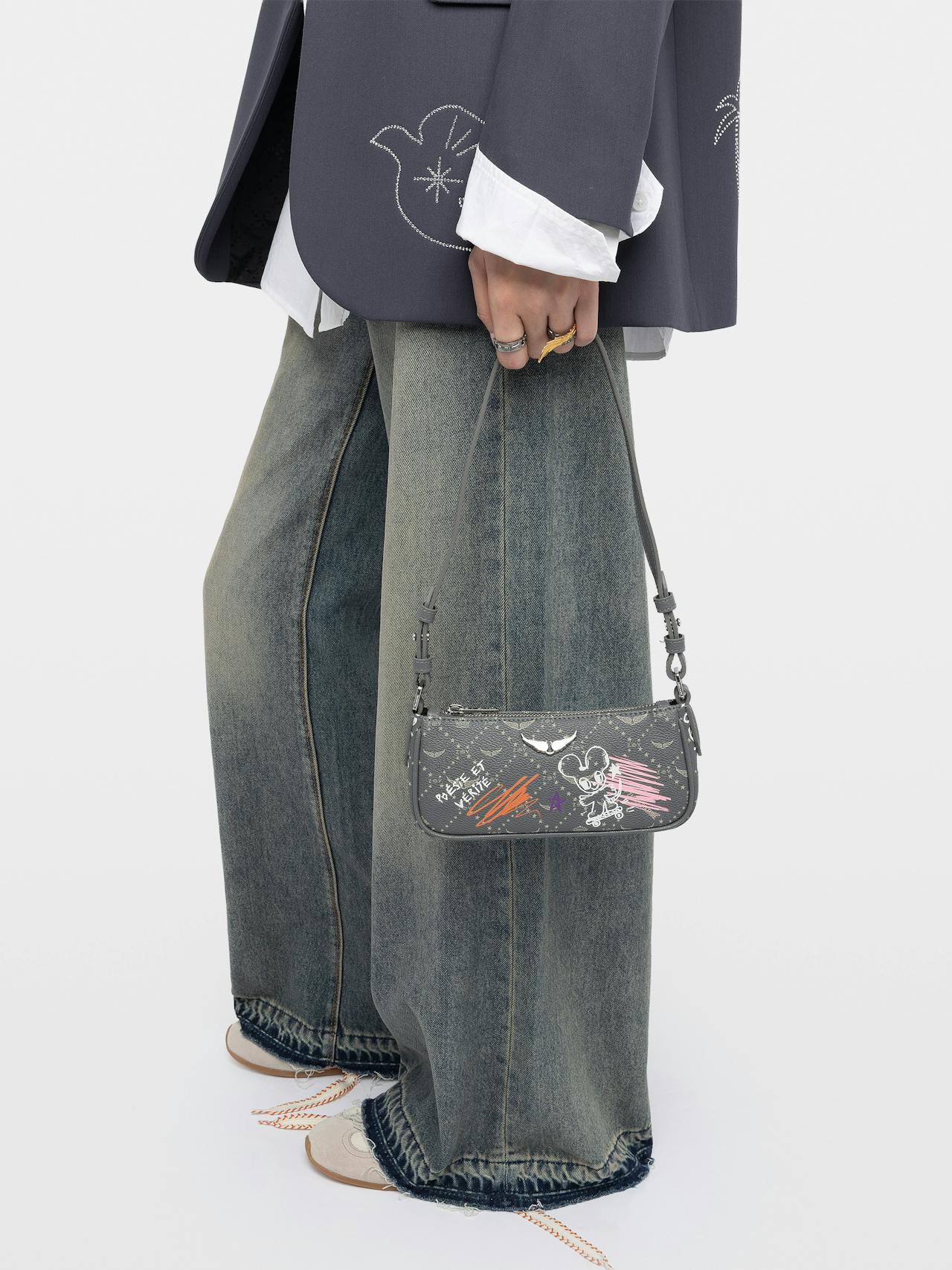 Z Pocket Monogram Tag Clutch