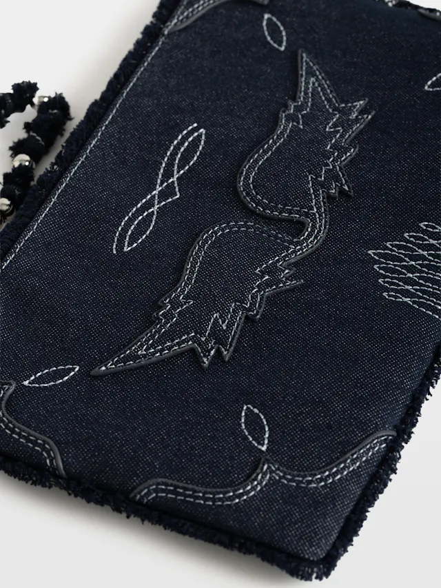 Angel Denim Western Clutch
