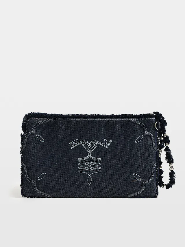Angel Denim Western Clutch