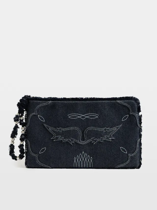 Angel Denim Western Clutch