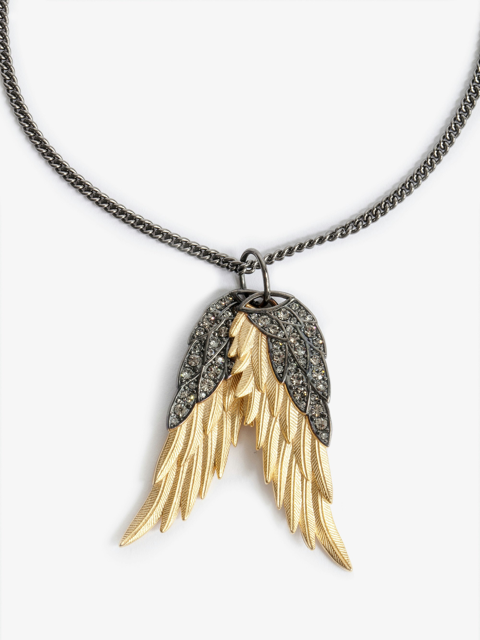 Rock Feather Pendant Necklace