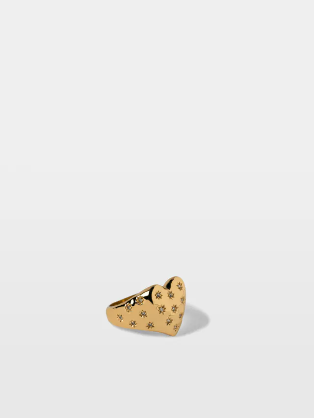 Heartbreaker Over Strass Ring