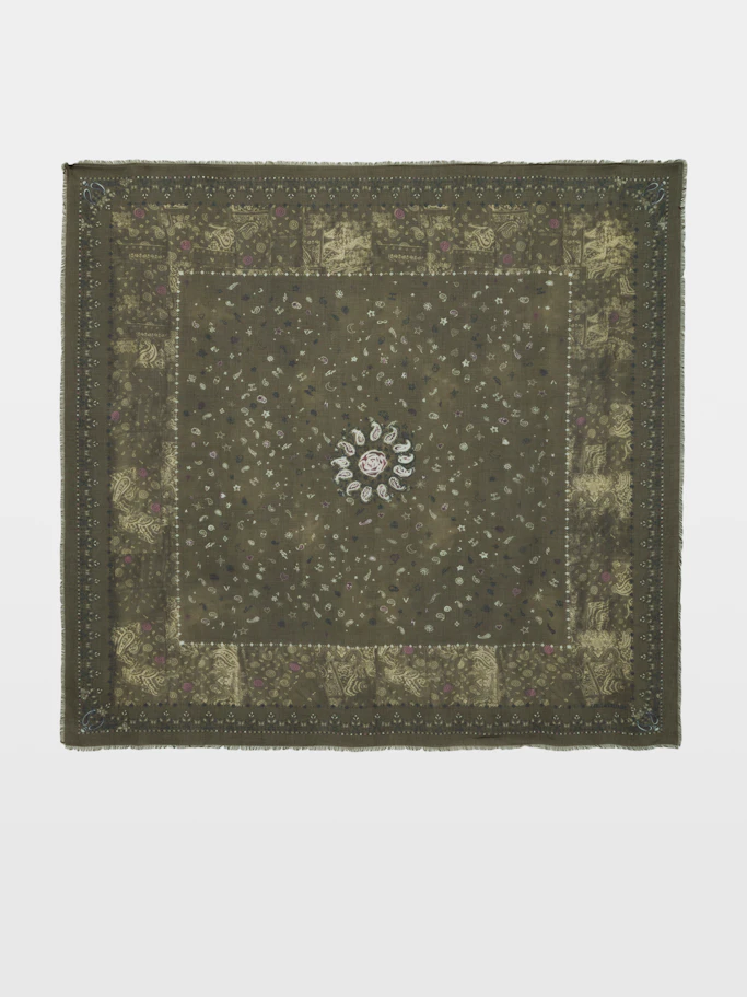 Zadig & Voltaire Kerry Vintage Bandana Scarf In Green