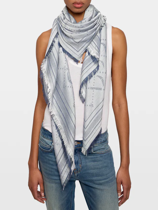 Foulard Liz Denim Monogram