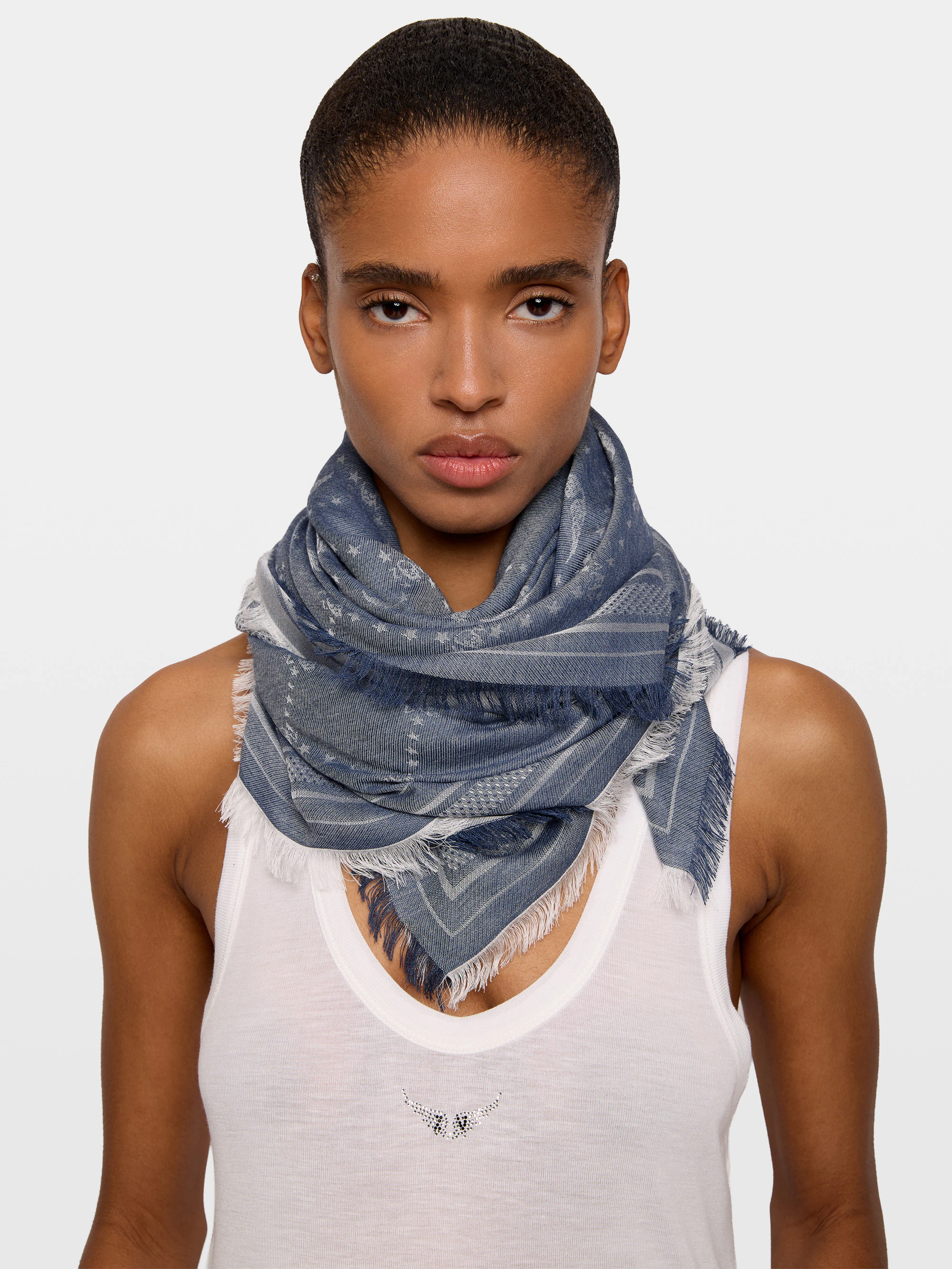 Foulard Liz Denim Monogram