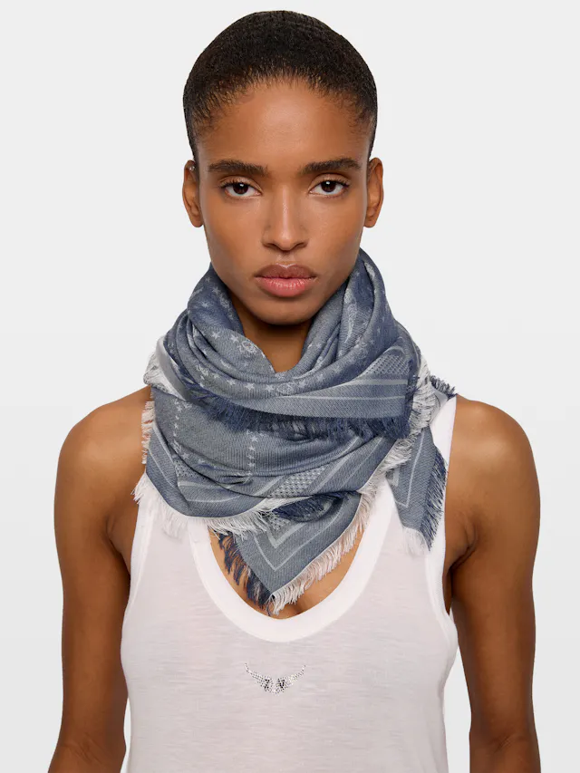 Foulard Liz Denim Monogram