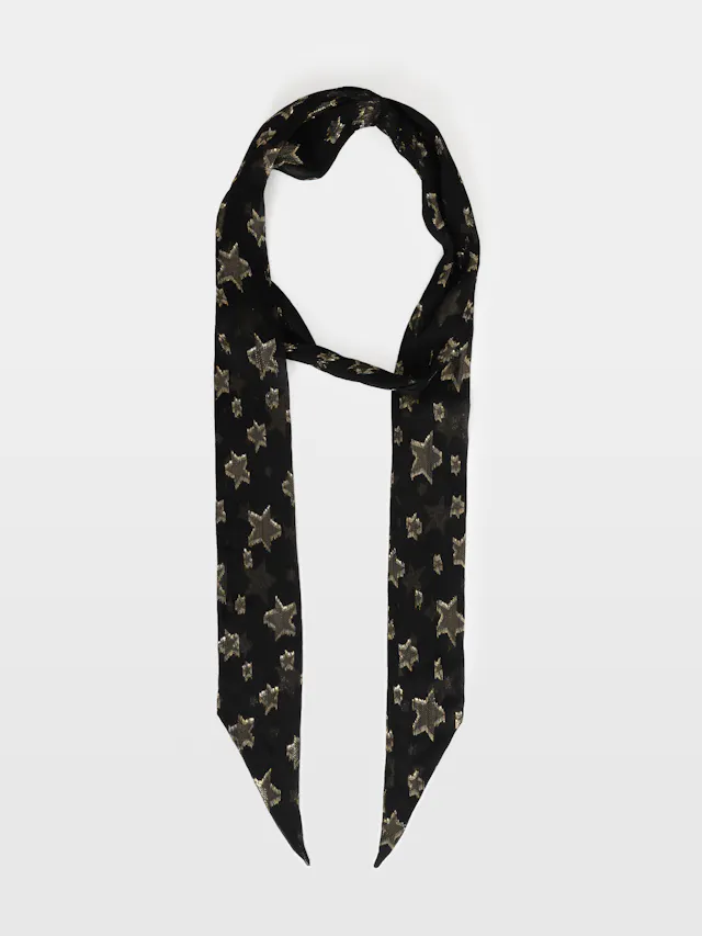 Hannah Jacquard Gold Stars Scarf