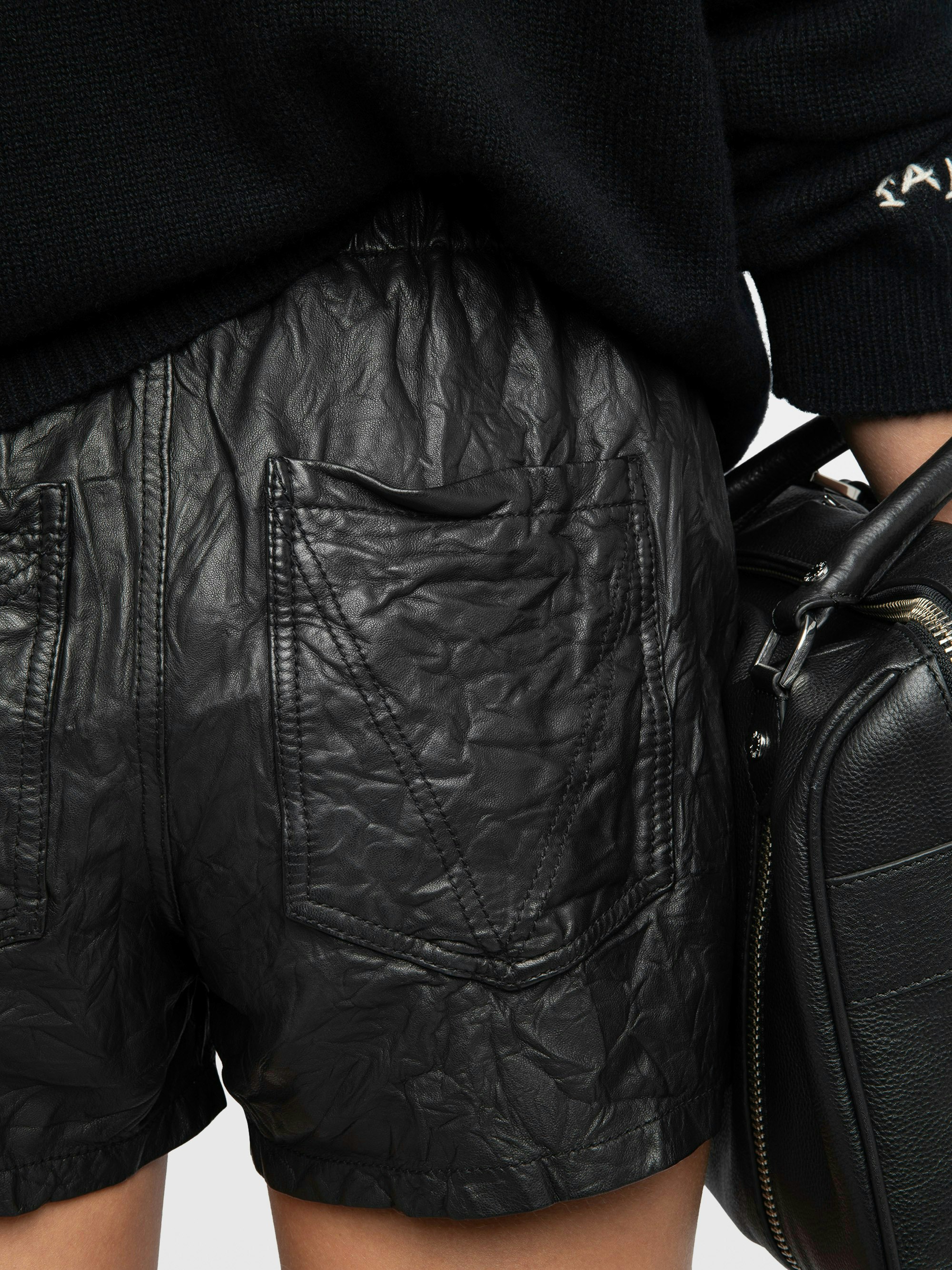 Short Pax Cuir Froissé