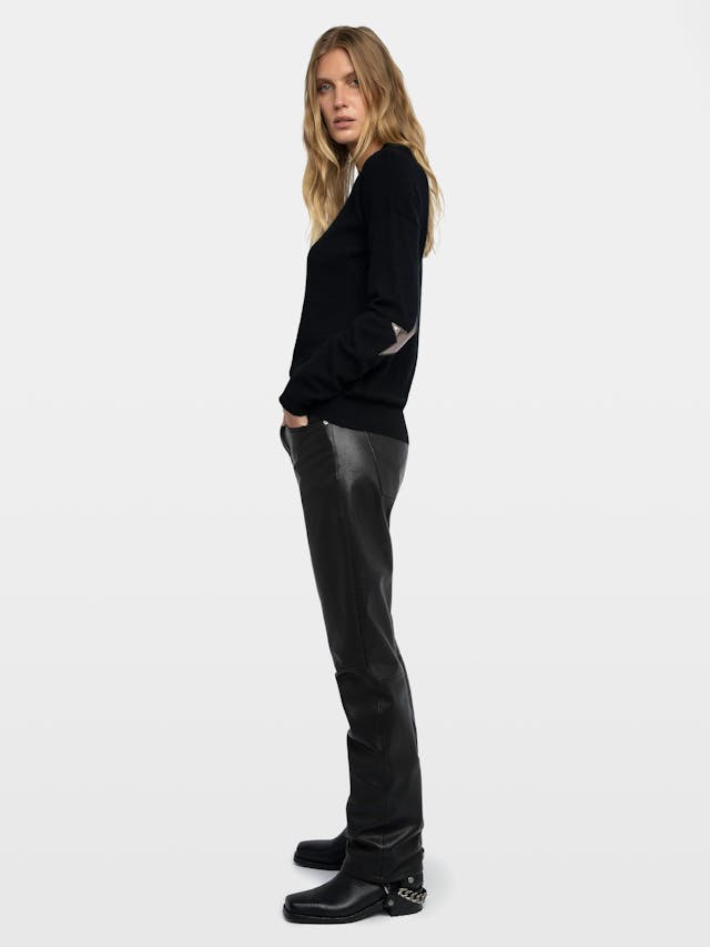 Cici Patch Cashmere Sweater