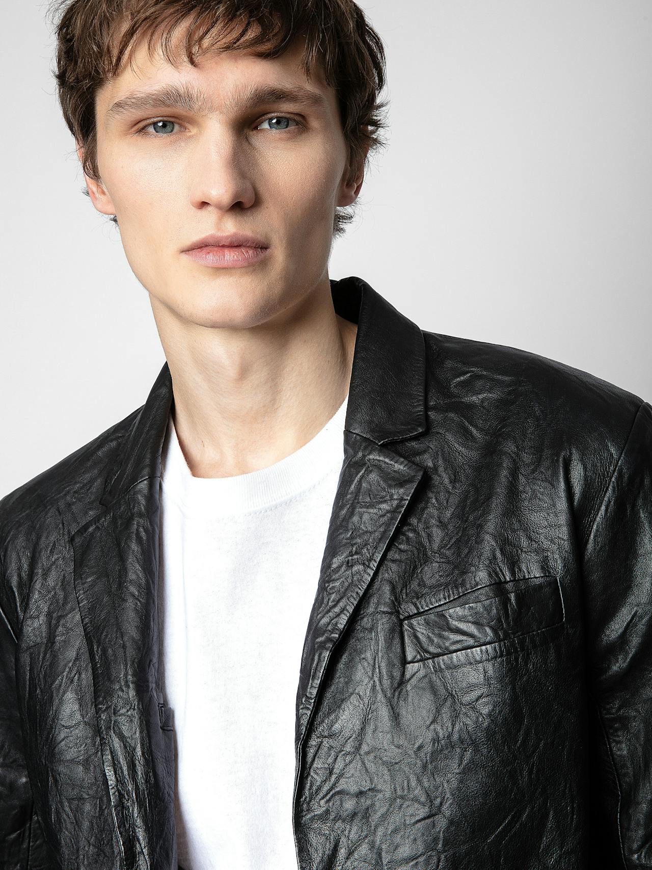 Valfried Crinkled Leather Blazer