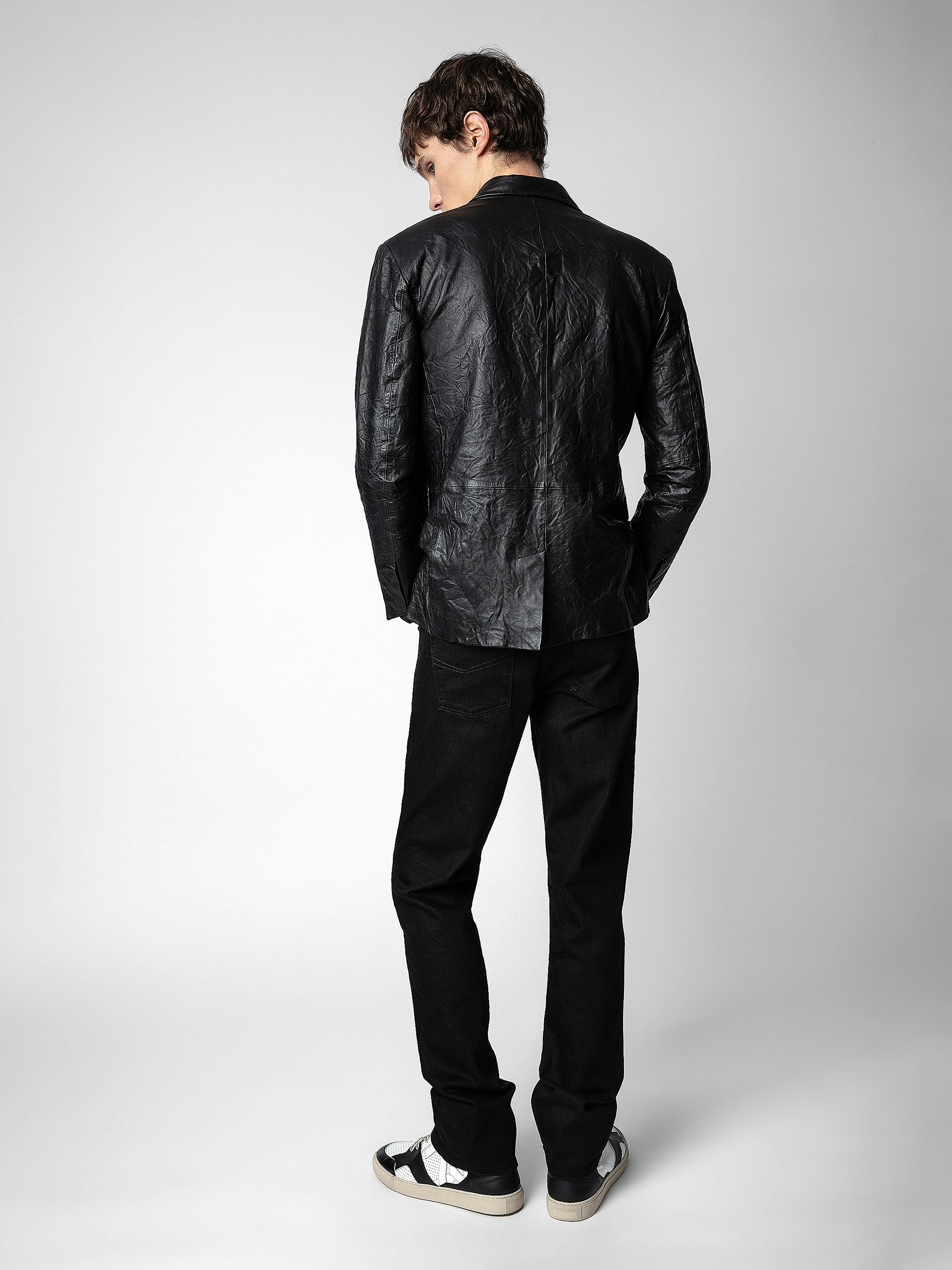 Valfried Crinkled Leather Blazer