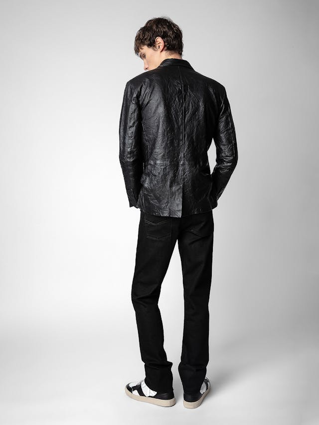 Valfried Crinkled Leather Blazer