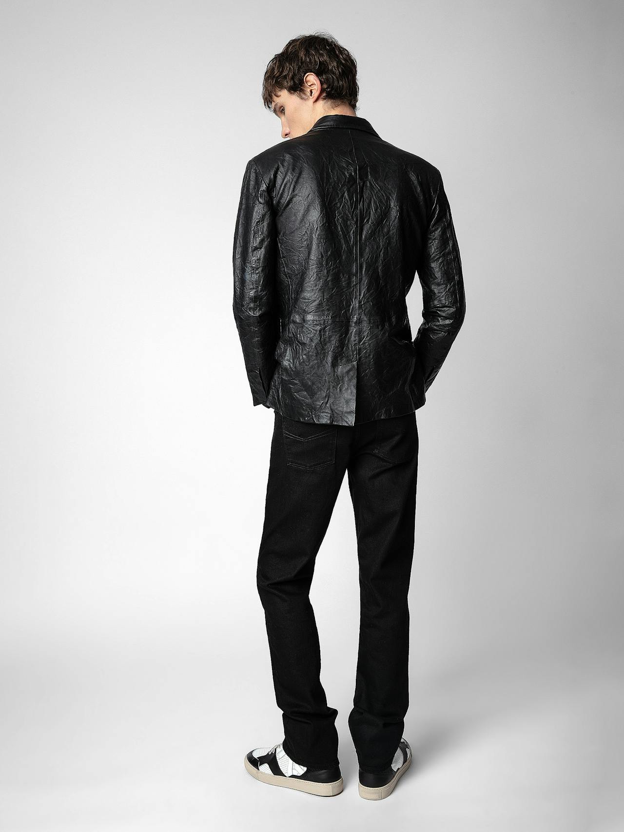 Valfried Crinkled Leather Blazer