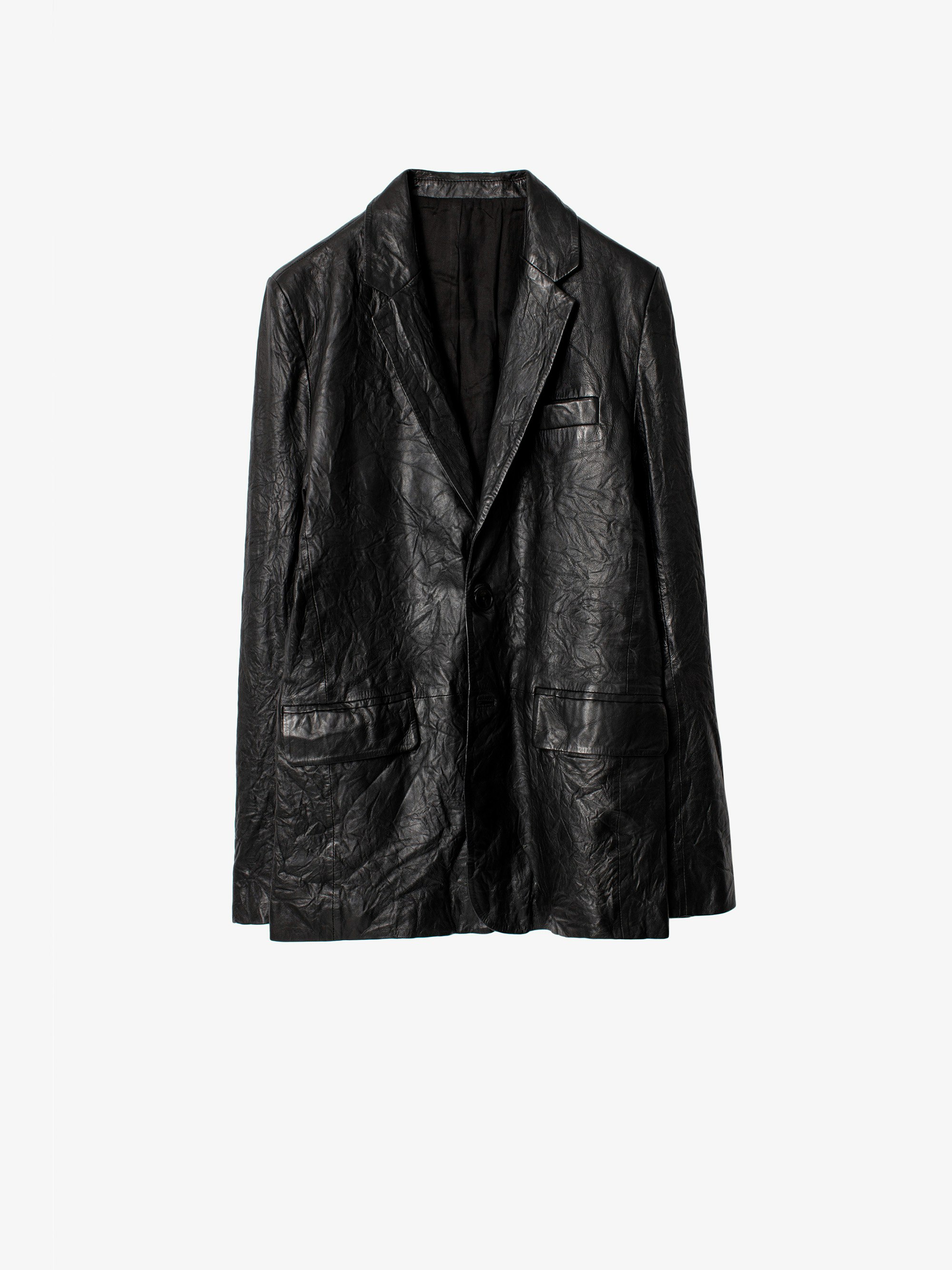 Valfried Crinkled Leather Blazer