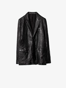 Valfried Crinkled Leather Blazer