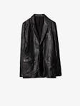 Valfried Crinkled Leather Blazer